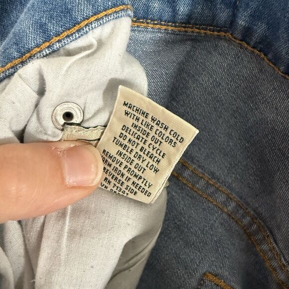 LL Bean Jeans Women's 12 Tall Blue Button Zip High Rise Mom Jean Cotton Blend - Picture 7 of 11